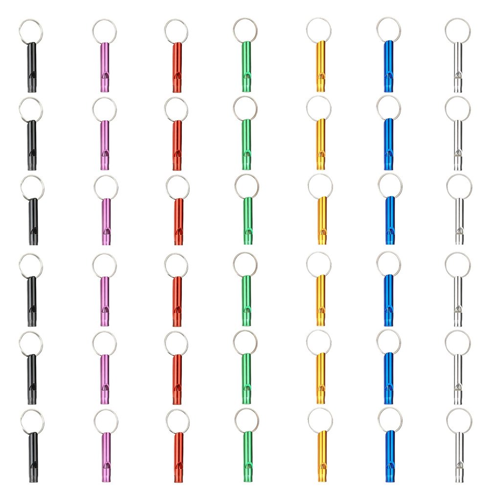 42pcs Aluminum Outdoor Emergency Whistle, Referee Whistle, High Decibel Whistle,Survival Whistle Set for Hiking, Camping, Adventure