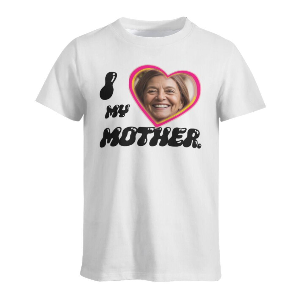 NineFit Basics Custom T Shirt Mother's Day Add Your Photo Image Text Men's Women's Front and Back Customized T-Shirt XS