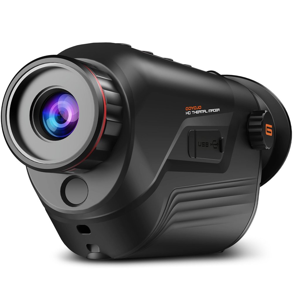 GOYOJO Thermal Monocular Night Vision, 25mm Focal Lens Thermal Imaging Monoscope 384x288 (50 Hz) for Adults, Night Vision Goggles Thermal Scopes for Hunting, Black