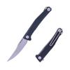 Real Steel Teres Lightweight EDC Flipper knife , 3.11'' Nitro-V Satin Hollow-Ground Blade,Aluminum Handle,Liner Lock Knife Gentleman's Knife with Pocket Clip,Hunting, Camping, Hiking, Fishing Knife, Gifts for Men Dad (Black/Satin) view 1