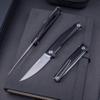 Real Steel Teres Lightweight EDC Flipper knife , 3.11'' Nitro-V Satin Hollow-Ground Blade,Aluminum Handle,Liner Lock Knife Gentleman's Knife with Pocket Clip,Hunting, Camping, Hiking, Fishing Knife, Gifts for Men Dad (Black/Satin) view 3