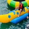 majuingg Inflatable Water Flying Fish Banana Boat, Rotating Boat Sea Motor Boat Towing Inflatable Toy, Single Row 3 People, Large view 1