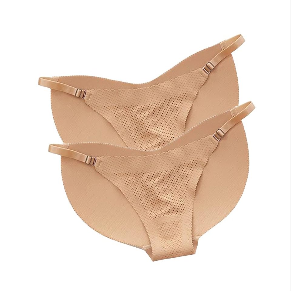 Aimery women's 2pcs Padded Seamless Lifter Butt Hip Enhancer Panties Shapewear Booty Lifting Shape Panty beige-XL