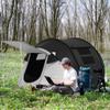Outsunny Pop Up Tent, Instant Camping Tent with Porch and Carry Bag, 3000mm Waterproof, for 2-3 People, Black, (Poles Included) view 2
