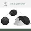 Outsunny Pop Up Tent, Instant Camping Tent with Porch and Carry Bag, 3000mm Waterproof, for 2-3 People, Black, (Poles Included) view 3