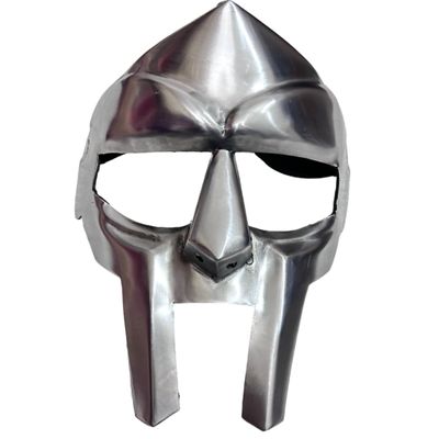 ALLOEY TRADISIONAL MF DOOM Mask Mad-villain Mild Steel Face Armour Medieval Hand-Forged Armor | Medieval Steel Gladiator Face Mask | SCA LARP (Silver)