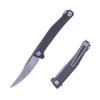 Real Steel Teres lightweight EDC Flipper Knife, 3.11'' Nitro-V Satin Hollow-Ground Blade,Aluminum Handle,Liner Lock Knife Gentleman's Knife with Pocket Clip,Hunting Camping Hiking Fishing Knife, Gifts for Men Dad (Grey/Satin) view 1