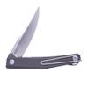 Real Steel Teres lightweight EDC Flipper Knife, 3.11'' Nitro-V Satin Hollow-Ground Blade,Aluminum Handle,Liner Lock Knife Gentleman's Knife with Pocket Clip,Hunting Camping Hiking Fishing Knife, Gifts for Men Dad (Grey/Satin) view 3