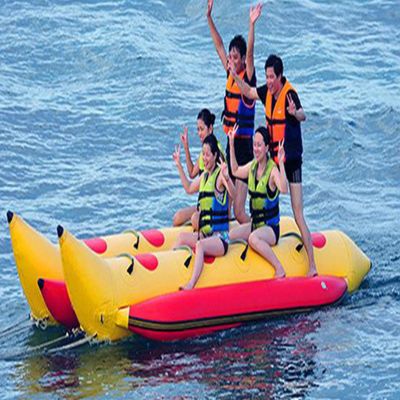 majuingg 8-Person Inflatable Water Banana Boat, Thickened Inflatable Roller Banana Boat, Offshore Motorboat Surfing Tow Boat
