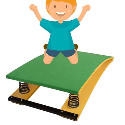 Children's Vault Springboard, Sports & Outdoors Gymnastics Training Equipment, Spring Pedal & 2 Steel Springs, Vaulting/Training Somersault Booster for Nursery, Home ( Color : Green , Size : 19.7x31.5