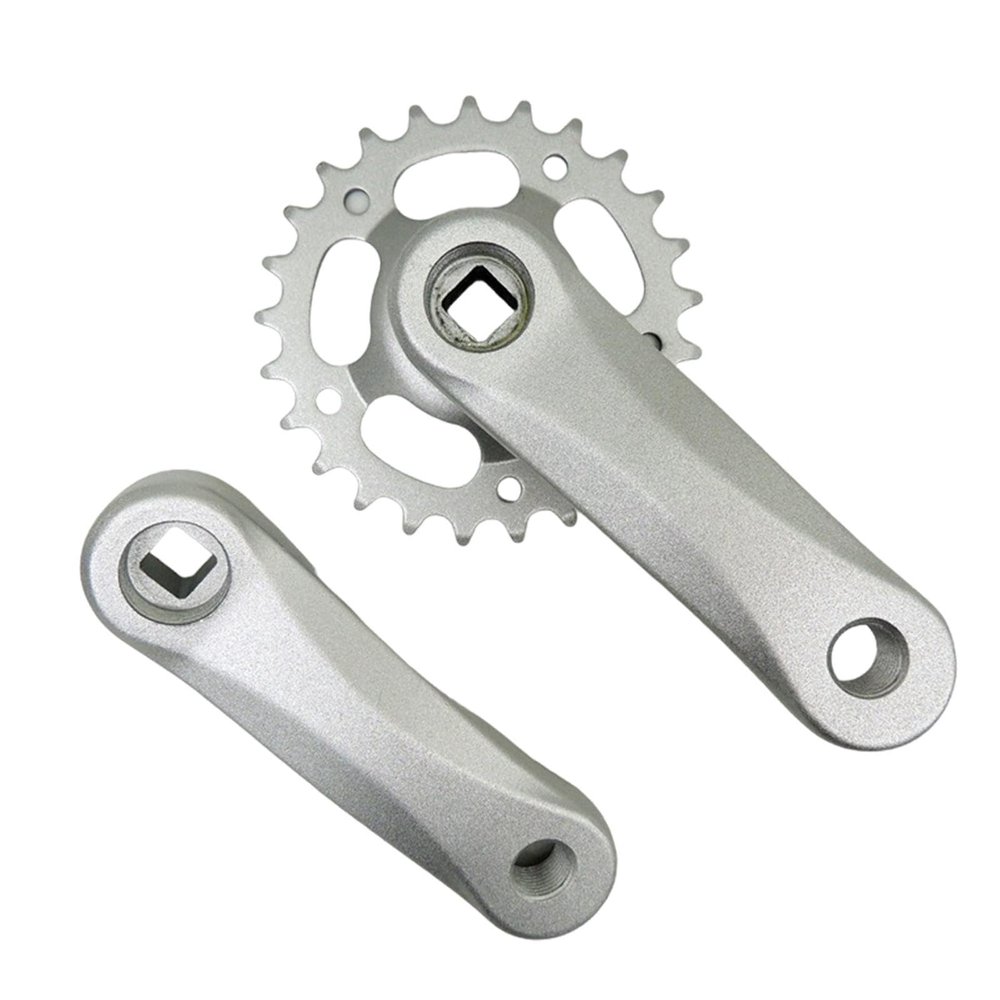 B Baosity Kids Bicycle Crankset Crank Arm Set Outdoor Aluminum Alloy Sturdy Replace Accessories Riding Spare Parts Child Bike Crank Set, 25T Gray Silver, Optional