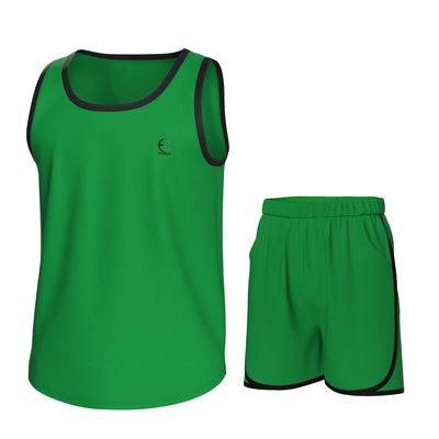 Essenclo Boys Clothing Sets, Boys Athletic Shorts & Sleeveless Shirts, Crew Neck Kids Tank Top Clothes Size 3-16 (2 Pcs Set) - E1001 - Kelly Green - 13-14