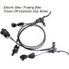 MirOdo E-Bike Hydraulic Disc Brake Set 2-Pistons 2-PIN Power-Off Induction Brake Right Front 850mm Left Rear 1600mm Hydraulic Brake for E-Bike Scooter Folding Bike, Black view 2