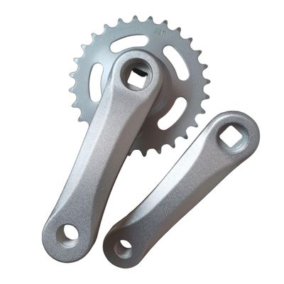 B Baosity Kids Bicycle Crankset Crank Arm Set Outdoor Aluminum Alloy Sturdy Replace Accessories Riding Spare Parts Child Bike Crank Set, 28T Bright Silver, Optional