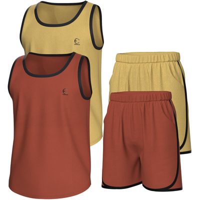 Essenclo Boys Clothing Sets, Athletic Crew Neck Sleeveless T-Shirt and Boys' Short Sets Outfits w/Pockets 4 Pcs - Size 3-16 - E2001 - Set-13-3-4