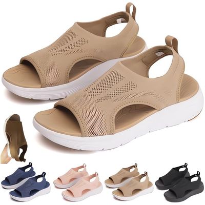 Women's Breathable Orthopedic Sandals - 2024 New Soft Shoes Go Walking Slip on Diabetic Foam Shoes, Arch Support Shoes Wide Width (Brown, Adult, Women, 8.5, Numeric, US Footwear Size System, Wide)