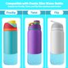 2PCS Silicone Water Bottle Boot for Owala 14/16oz 24oz 32oz 40oz,Anti-Slip Protective Sleeve Bottom Bumper Protector for FreeSip, Twist, and Flip Water Bottles (Clear Glitter Blue, 32oz) view 2