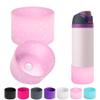 2PCS Silicone Water Bottle Boot for Owala 14/16oz 24oz 32oz 40oz,Anti-Slip Protective Sleeve Bottom Bumper Protector for FreeSip, Twist, and Flip Water Bottles (Clear Glitter Pink, 24oz) view 1