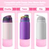 2PCS Silicone Water Bottle Boot for Owala 14/16oz 24oz 32oz 40oz,Anti-Slip Protective Sleeve Bottom Bumper Protector for FreeSip, Twist, and Flip Water Bottles (Clear Glitter Pink, 24oz) view 2