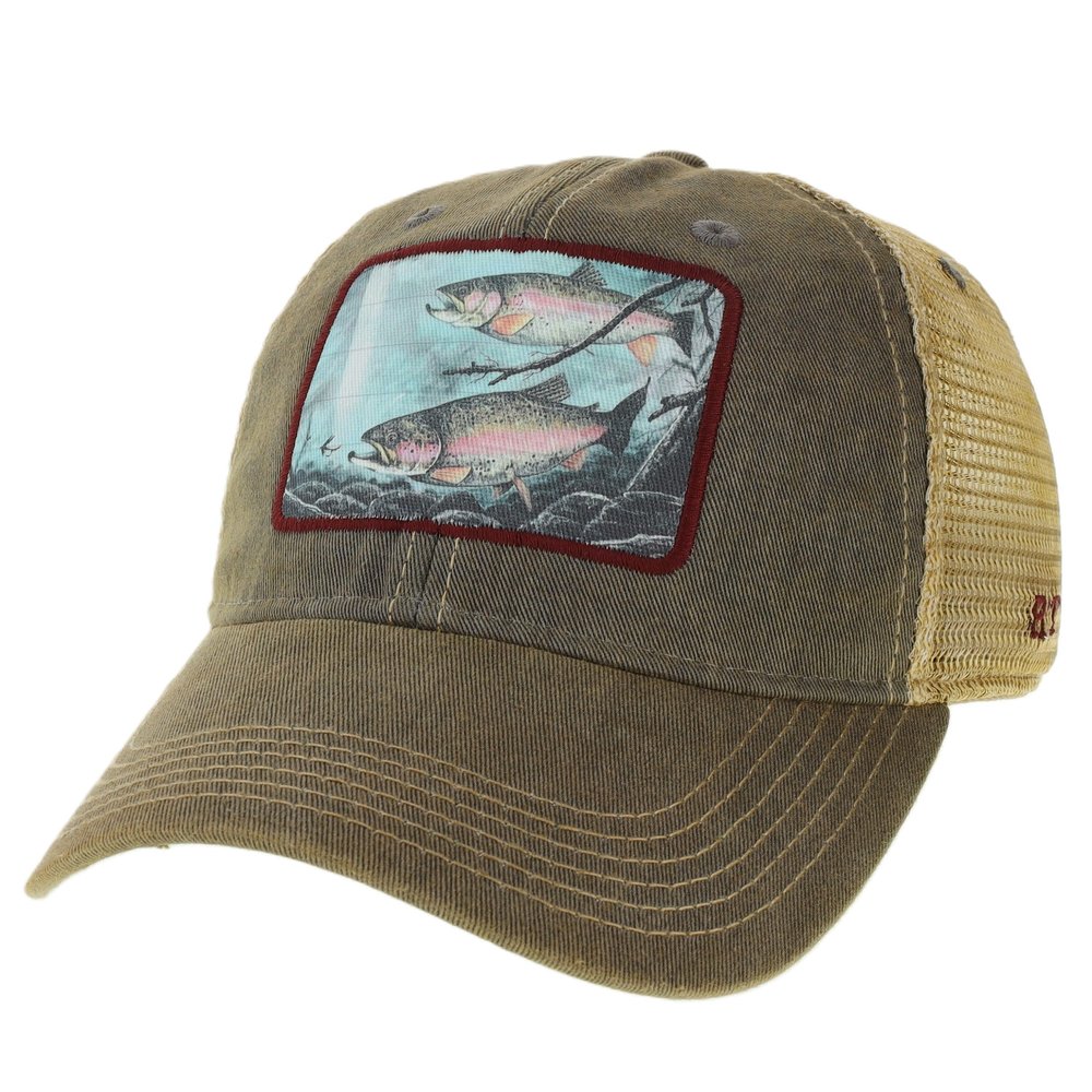 Rainbow Trout Trucker Hat - Legacy Old Favorite Trucker (Cotton, Grey)
