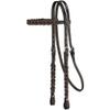 Tough 1 Royal King Braided Leather BB Headstall Dk Oil view 1