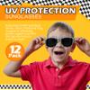 4E's Novelty 6 Race Car Checkered Sunglasses for Kids Bulk 6 Pack with UV400 Protection, Racecar Party Favor Supplies, Summer Pool Beach Accessories, Racing Theme Birthday Gifts view 3
