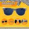 4E's Novelty 6 Race Car Checkered Sunglasses for Kids Bulk 6 Pack with UV400 Protection, Racecar Party Favor Supplies, Summer Pool Beach Accessories, Racing Theme Birthday Gifts view 4