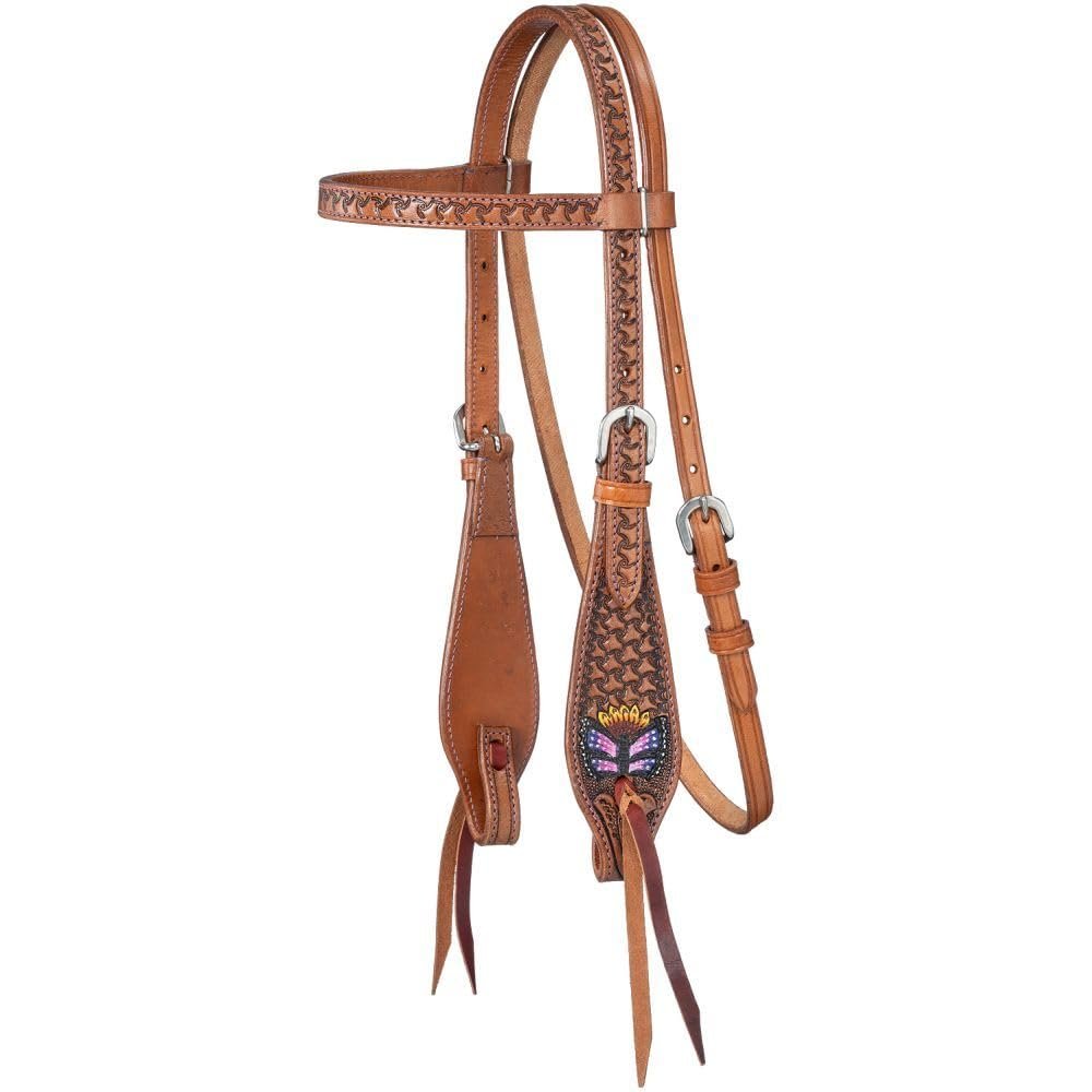 Tough 1 Silver Royal Mini Butterfly Browband Headstall