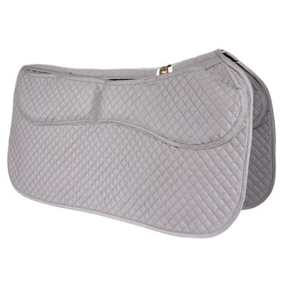 ECP Equine Comfort Products Thermoregulating Western Saddle Pad, Machine Washable Contoured Fit, Water Absorbing, Therapeutic, Shock Absorbing with Adjustable Memory Foam Shims, Gray