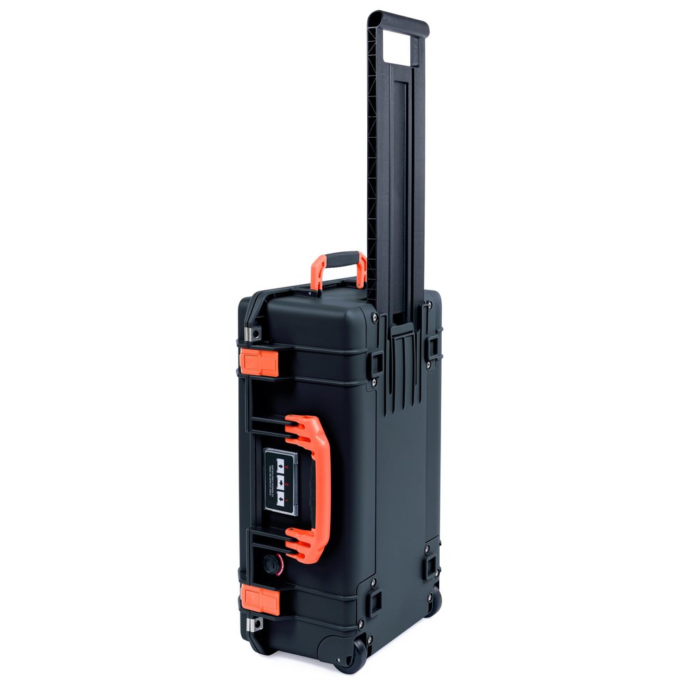 Pelican Air 1535 Carry-On Case by ColorCase - Black - Medium Size Waterproof Case - Orange Handles & Latches