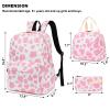 Mimfutu Cow Print School Backpack for Teen Girls, 3-in-1 Kids Backpack Bookbag Set School Bags with Lunch Box Pencil Case (Pink) view 2