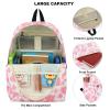 Mimfutu Cow Print School Backpack for Teen Girls, 3-in-1 Kids Backpack Bookbag Set School Bags with Lunch Box Pencil Case (Pink) view 3