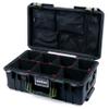 Black Pelican Air 1535 Carry-on Case - with TrekPak Divider System & Mesh Lid Organizer - OD Green Handles & Latches.