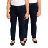 dELiA*s Girls School Uniform Pants - 2 Pack Stretch Twill Basic Khaki Pants Jeggings and Flare Uniform Pants for Girls (4-16), Size 12, Navy with Belt view 1