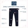 dELiA*s Girls School Uniform Pants - 2 Pack Stretch Twill Basic Khaki Pants Jeggings and Flare Uniform Pants for Girls (4-16), Size 12, Navy with Belt view 2
