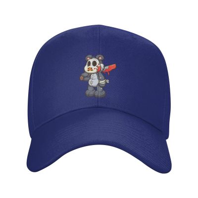 BASTU Teddy Bear Wearing A Field Hockey Mask Baseball Cap for Men Women Dad Hat Classic Adjustable Golf Hats Blue