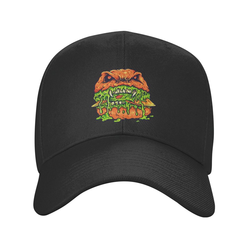 BASTU Melting Zombie Burger Baseball Cap for Men Women Dad Hat Classic Adjustable Golf Hats Black