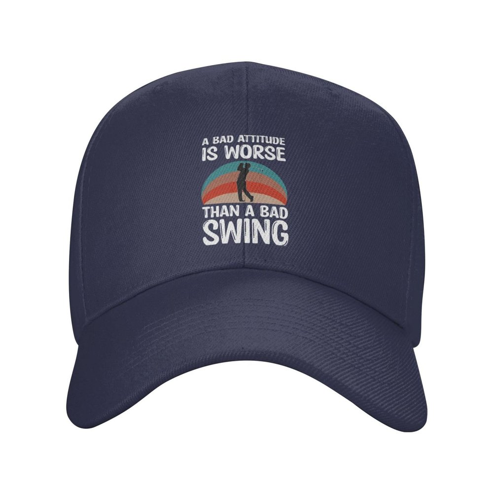 A Bad Attitude is Worse Than A Bad Swing Baseball Cap for Men Women Dad Hat Classic Adjustable Golf Hats Navy Blue