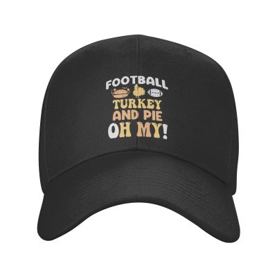 BASTU Football Turkey and Pie Oh My Baseball Cap for Men Women Dad Hat Classic Adjustable Golf Hats Black