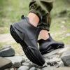 Hhhchpm Men's Trendy Rain Boots, Non-Slip Wear-Resistant Waterproof Rain Shoes for Outdoor Working Fishing (Black,6.5) view 2