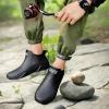 Hhhchpm Men's Trendy Rain Boots, Non-Slip Wear-Resistant Waterproof Rain Shoes for Outdoor Working Fishing (Black,6.5) view 4