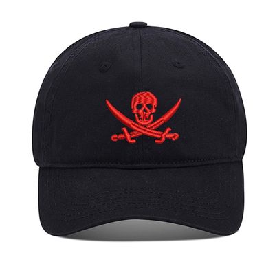 Baseball Hats Mens Women Pirate Skull 2 Embroidered Unisex Classic Adjustable Outdoor Dad Cap for Men (Black,7 1/2)