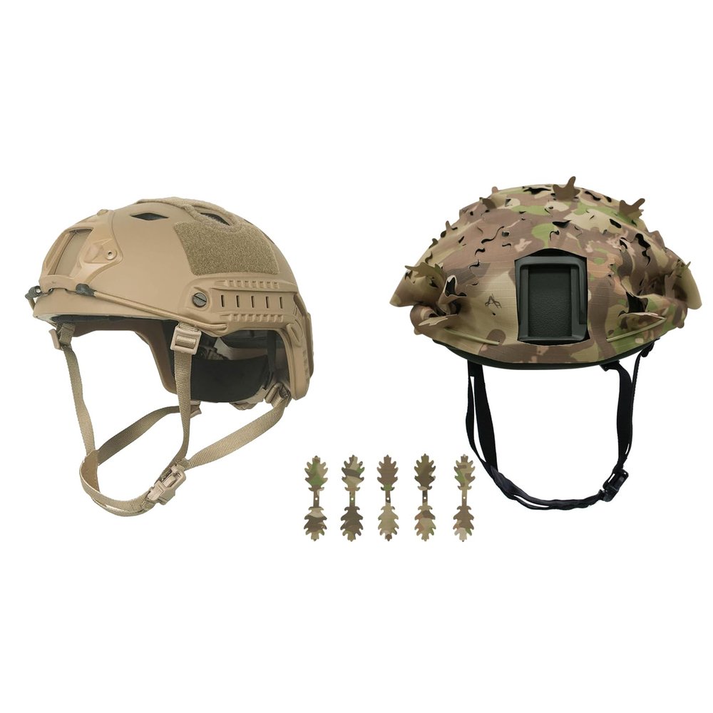 LOOGU Fast BJ Base Jump Tactical Helmet for Airsoft with 12-in-1 Headwear and Helmet Cover