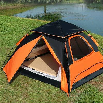 Backpacking Tent 5-8 Person Tents for Camping, Waterproof Easy Clip Setup Camping Tent for Adults Kids Outdoor Hiking, Lightweight Portable Dome Tent with Rain Fly (Color : /Orange, Size : 5-8 Perso