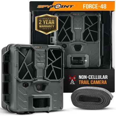 SPYPOINT Force 48 Trail Camera, Non-Cellular, 48MP Photo 720p Video w/ 48 Low-Glow LEDs for Image Quality Day or Night, 80 Flash Range, 80 Detection Range, LCD Setup Screen