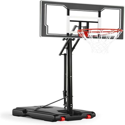 Basketball Hoop Outdoor with 44 Inch Shatterproof Backboard, Portable Basketball Goal System 4.8-10ft Height Adjustable for Kids, Youth, Adults, Backyard/Driveway/Indoor