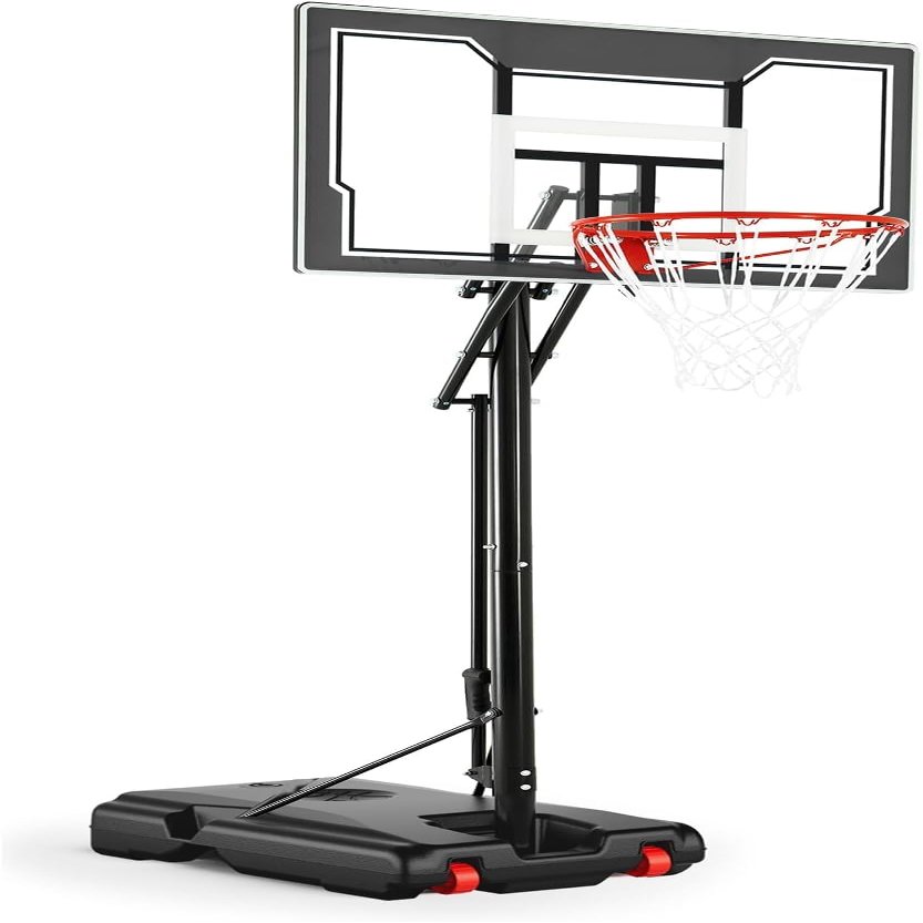 Basketball Hoop Outdoor with 44 Inch Shatterproof Backboard, Portable Basketball Goal System 4.8-10ft Height Adjustable for Kids, Youth, Adults, Backyard/Driveway/Indoor
