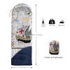 Axolotl Nautical Sleeping Bag for Boys Backpacking Lightweight Waterproof,Sailboat World Map Sleeping Bag Warm and Cool Weather,Sailing Vessels Anchor Sleeping Bag for Travel,Outdoors Camping Hiking view 3