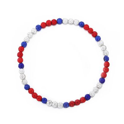 HSWYFCJY Baseball Beaded Chain Necklace for Men Women, Rhinestone Discoball Drip Accessories White Bright Red and Dark Blue Baseball Necklaces Gifts for Men Inspired Softball Jewelry Gifts 22IN