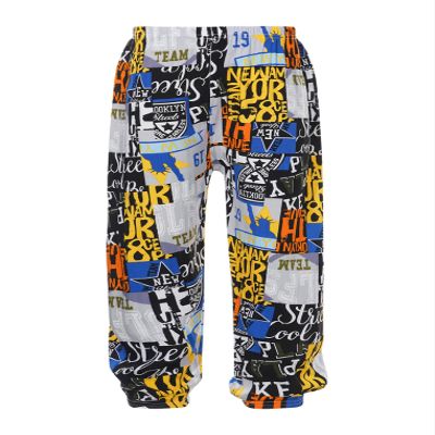 Freebily Kids Girls Elastic Waist Bohemian Harem Pants Summer Beach Hippie Trousers Yoga Dance Pilates Bloomers Activewear Type GC 7-8 Years